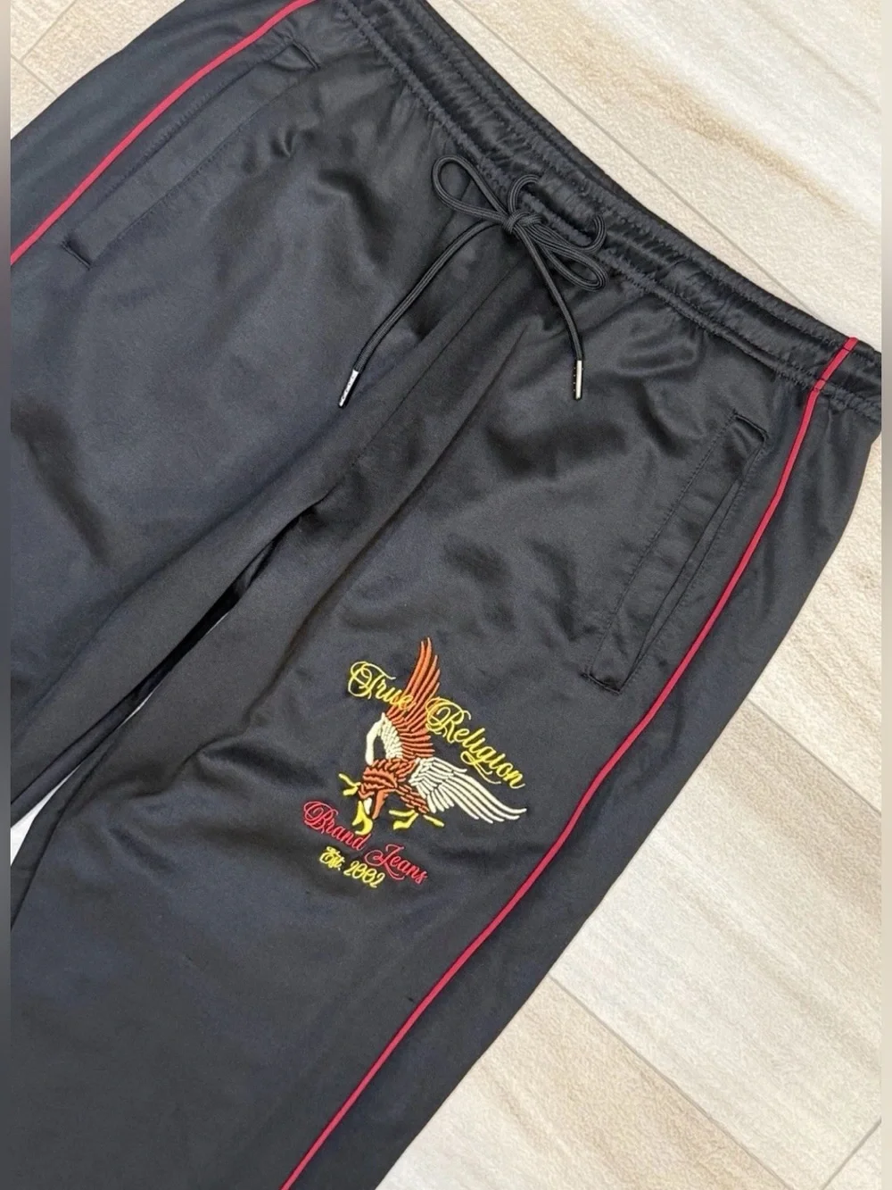 True Religion Embroidered Eagle Mens Track Jogger Size S 30